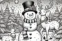 Schneemann und Rentiere
