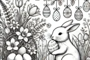 Hase und Osternest