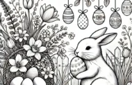 Hase und Osternest