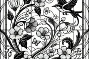 Blumen - Vogel - Schmetterling