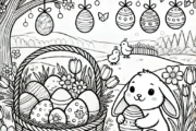 Osternest mit niedlichem Hasen