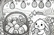 Osternest mit niedlichem Hasen