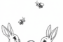 Ausmalbild Osterhase im Korb