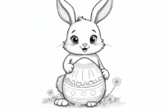 Süßer Hase mit Osterei