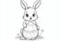 Ausmalbild Osterhase mit Osterei
