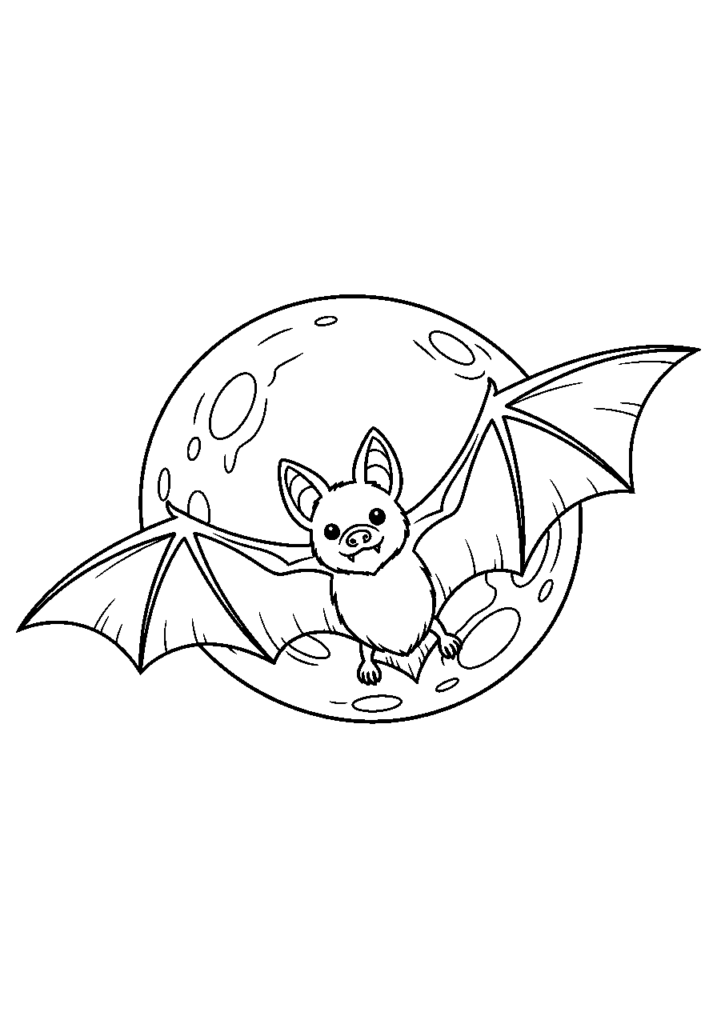 Fledermaus mit Mond